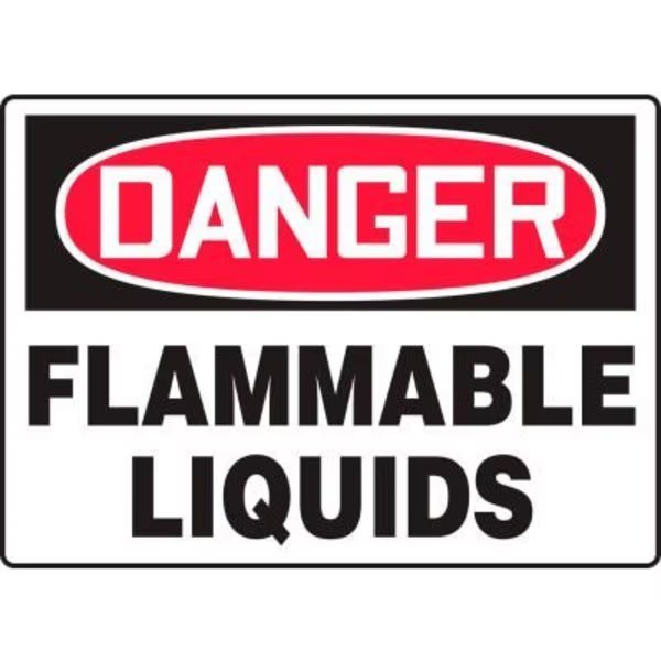 Accuform Danger Sign, Flammable Liquids, 14inW x 10inH, Aluminum, Accuform, Mfr#: MCHG102VA